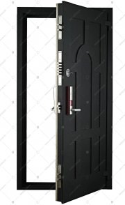 Дверь стальная входная ЭЛИТ-2К. Панель стальная двухуровневая с биометрическим замком (вид с торца)
