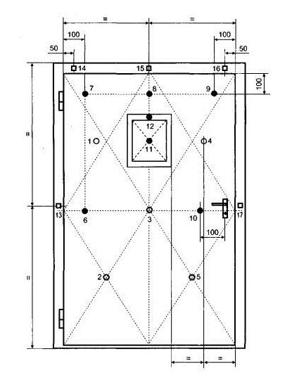 Рис.21 Схема 
установки термопар на необогреваемой поверхности