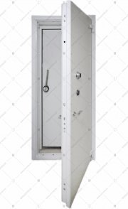 Дверь сейфовая стальная БАСТИОН-3 с системой запирания от Gorilla, ключевой и комбинационный блокираторы (вид с торца)