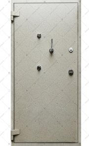 Дверь сейфовая стальная БАСТИОН-5 многосторонняя система внутреннего запирания с двойной блокировкой  (вид изнутри)