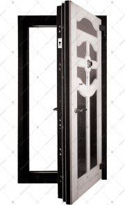 Дверь сейфовая стальная БАСТИОН-5 с системой запирания от Gorilla, ключевой и комбинационный блокираторы (вид с торца)