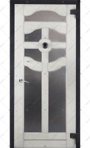 Дверь сейфовая стальная БАСТИОН-5 с системой запирания от Gorilla, ключевой и комбинационный блокираторы (вид снаружи)