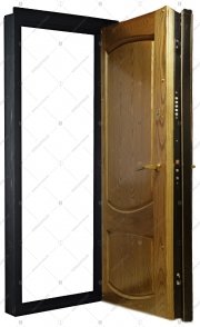 Дверь стальная входная ЭЛИТ-2К. Панель и портал из массива ясеня натурального