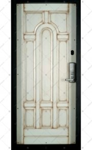 Дверь стальная входная ЭЛИТ-2К. Панель из массива дуба крашеная с патиной и лакировкой Люкс
