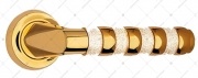 Дверная ручка Linea Cali Relax OZ/PC (золото+белые блёстки)