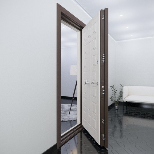 элитная дверь 
металлическая для квартиры в открытом виде