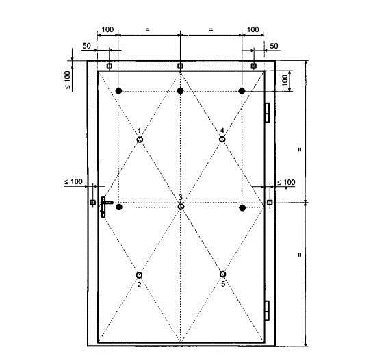 Рис.10 Схема установки на необогреваемой поверхности однопольной двери 