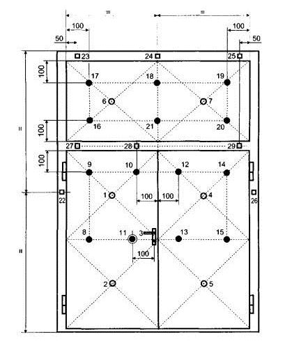 Рис.19 Схема 
установки термопар на необогреваемой поверхности