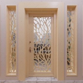 Взломостойкая входная дверь "Тейя" БАСТИОН-1 со стеклом и решеткой