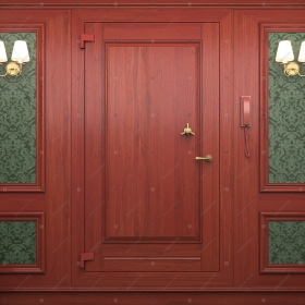 Сдвоенная потайная внутренняя дверь "Афон" с наружной панелью из зеркала, БАСТИОН-3