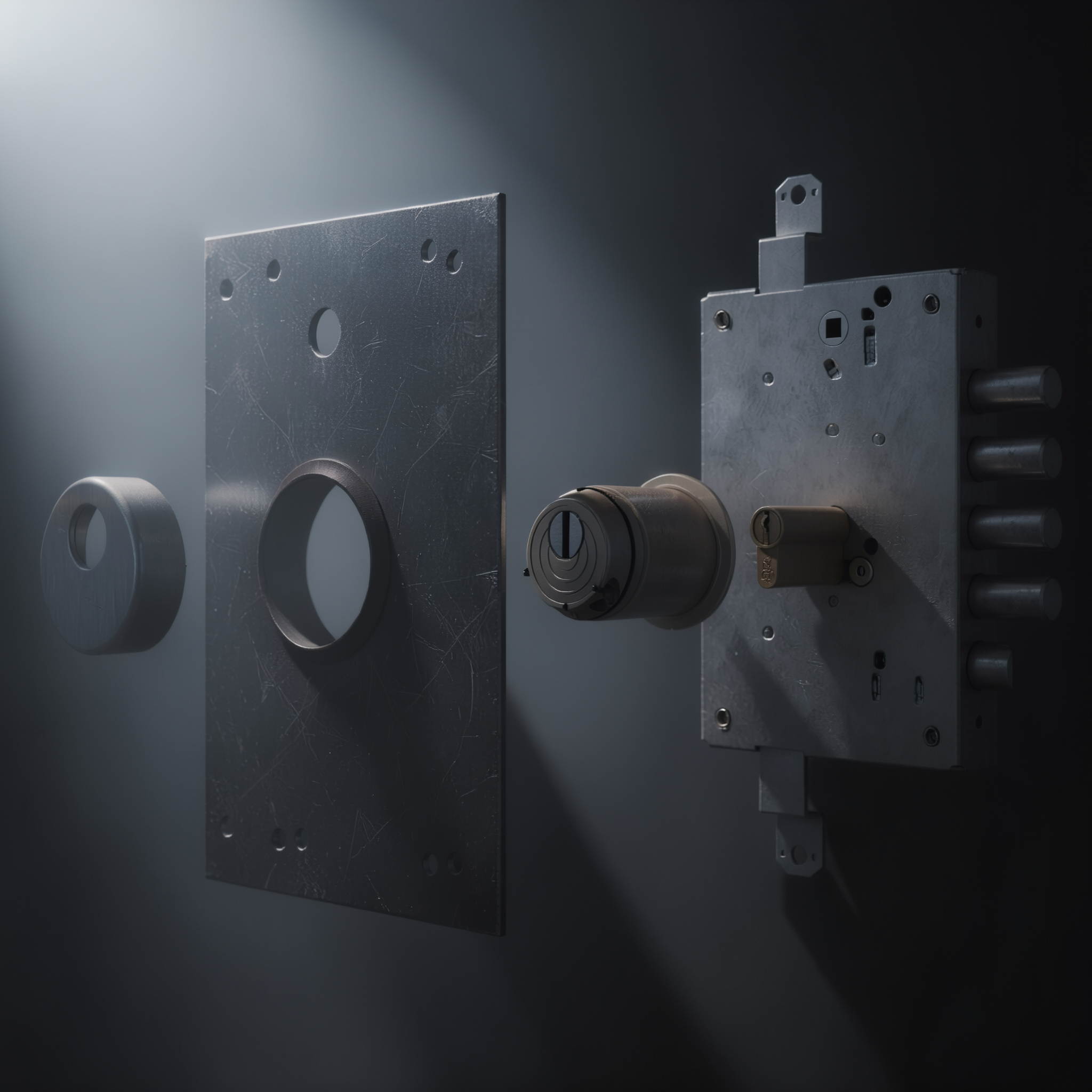 Цилиндровый замок с цилиндром и броненакладкой