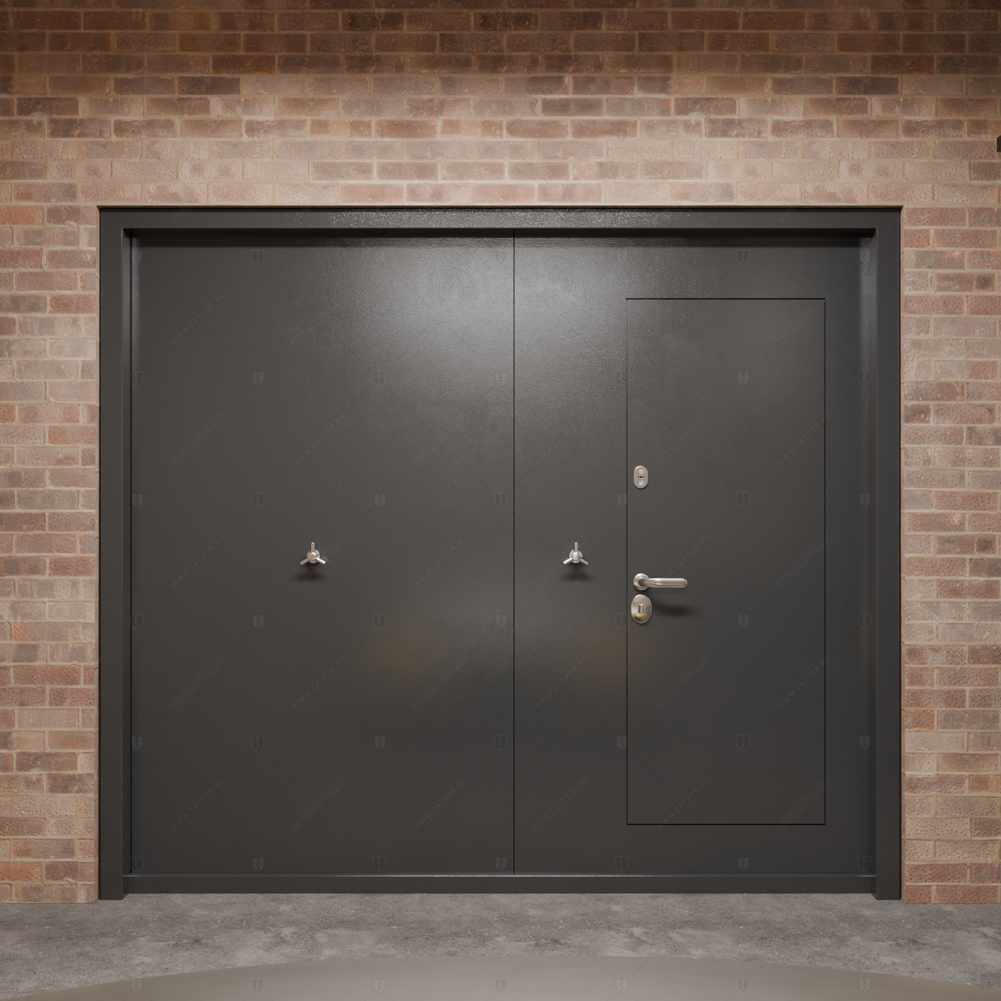 Ворота стальные с калиткой "Бахус" БАСТИОН-3_3