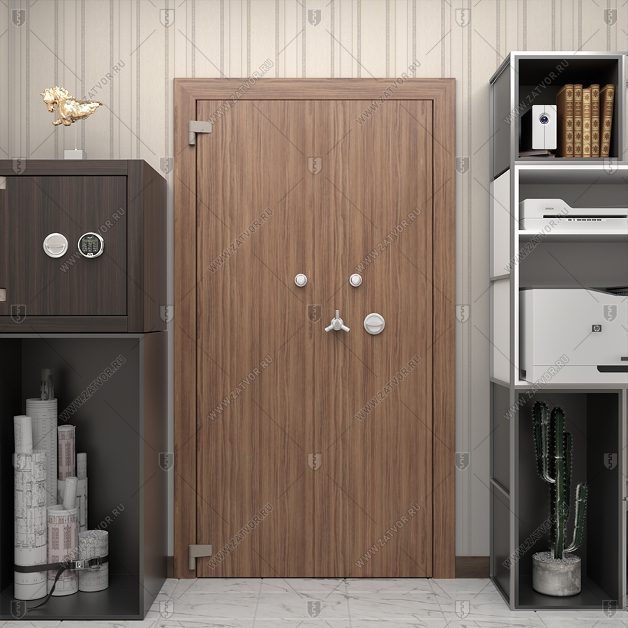 Внутренняя скрытая дверь "Теллура" БАСТИОН-3 в потайное помещение, замаскированная за книжными полками_3