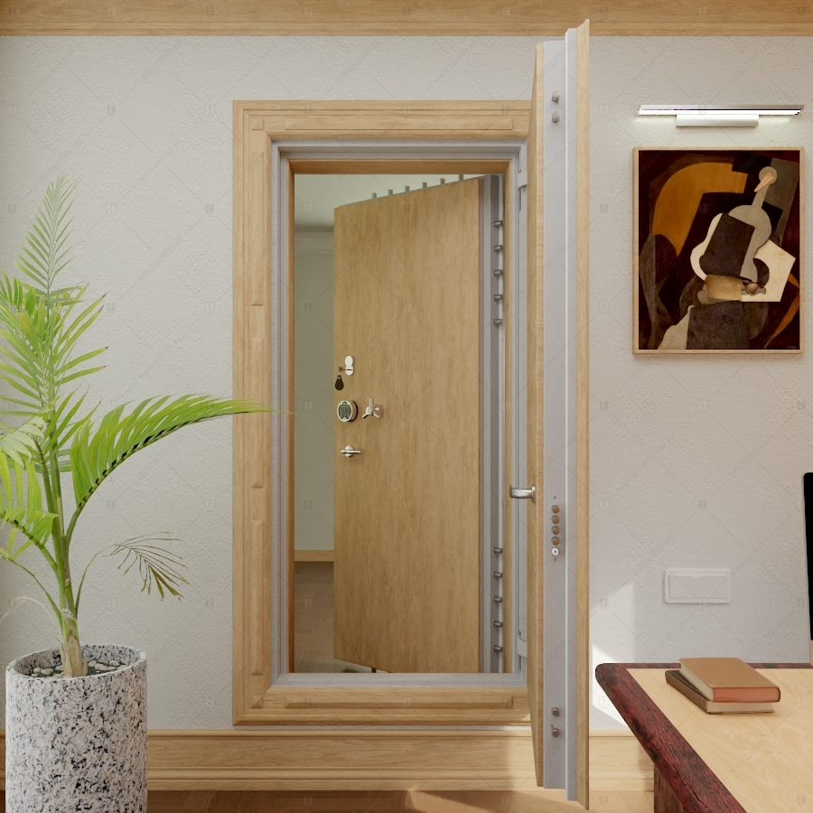 Комплект из двух дверей: Внутренняя дверь "Тифей" БАСТИОН-3 и скрытая дверь "Фита" СуперЛюкс с наружной панелью из зеркала_6