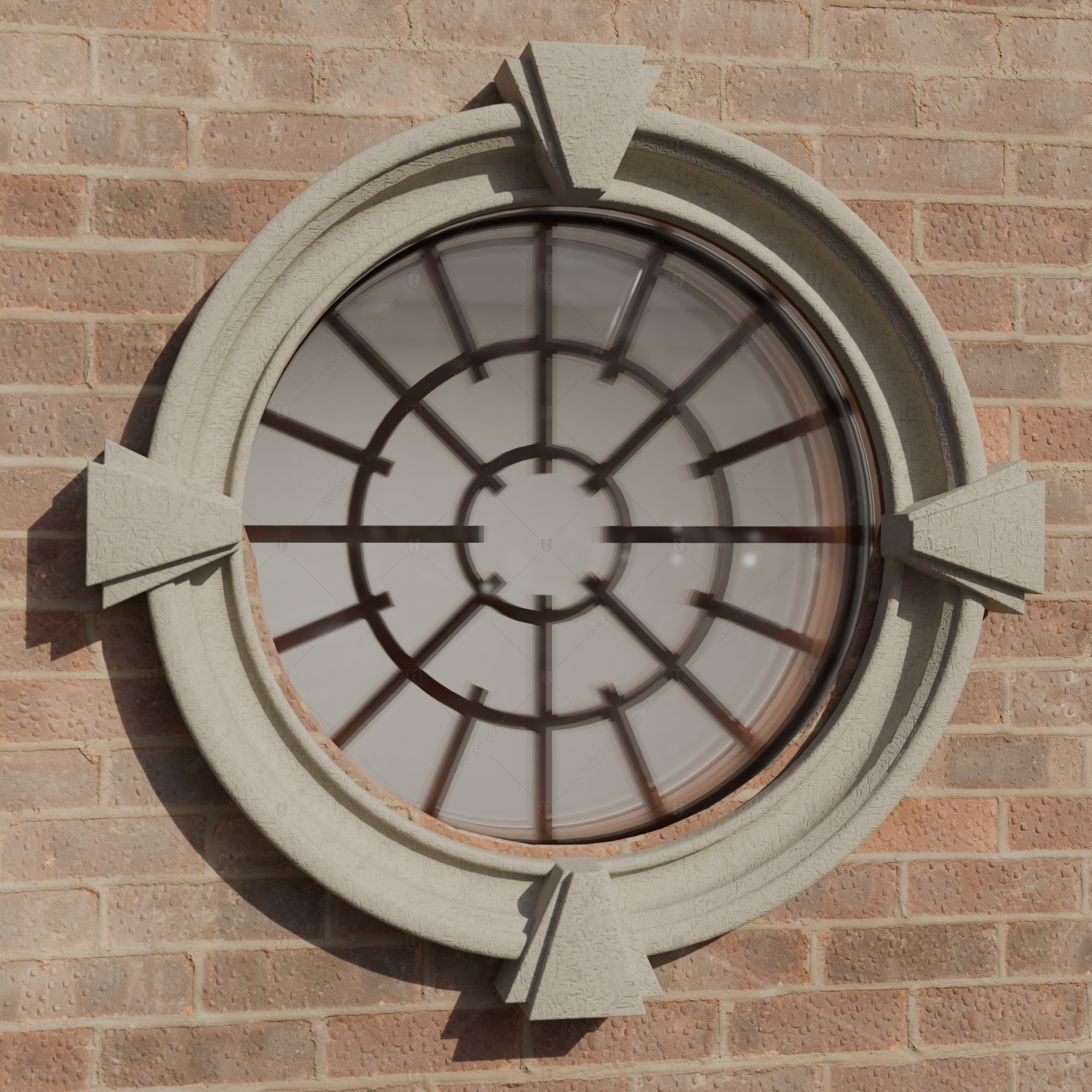 Окно бронированное со стеклом и решетками BR4_4