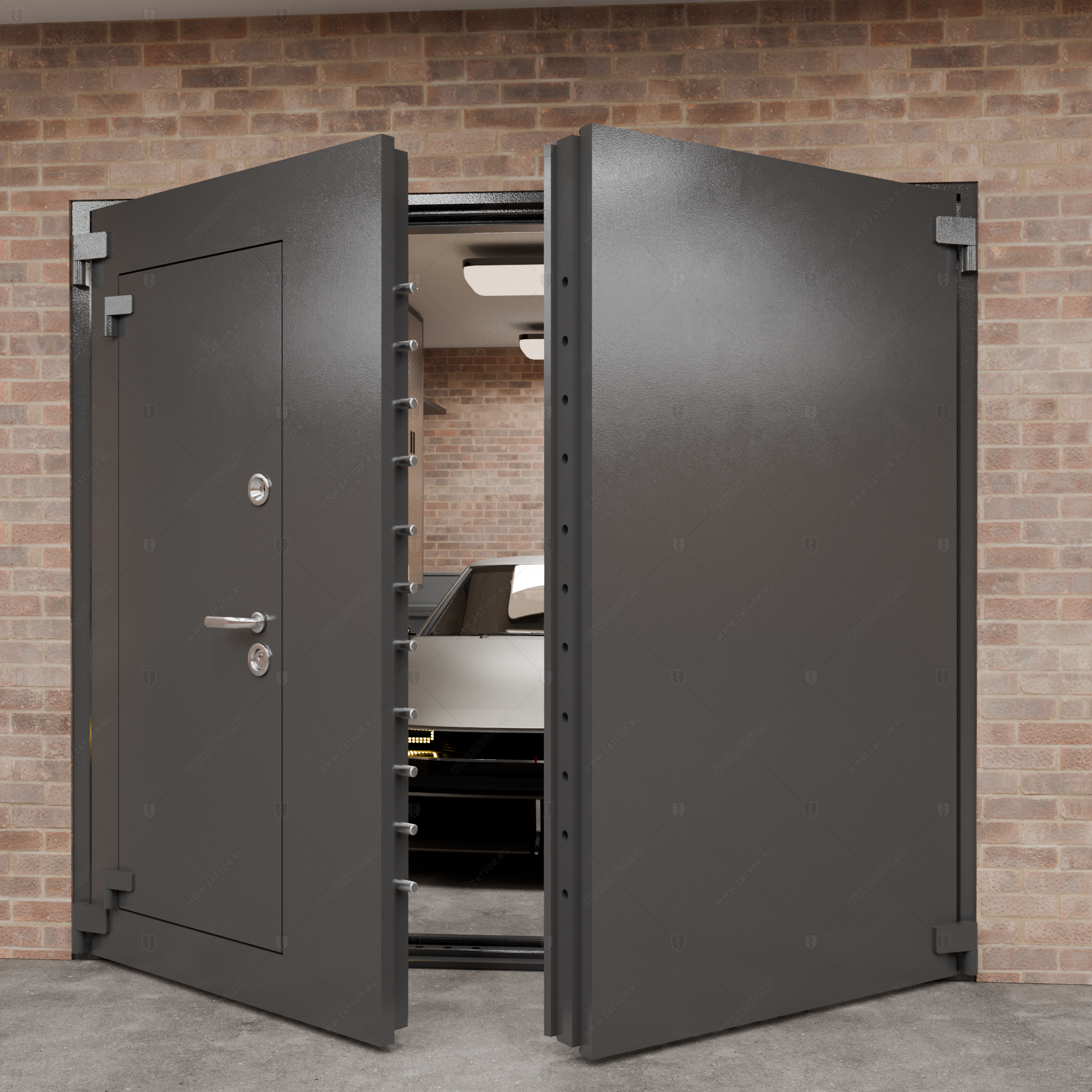 Ворота стальные с калиткой "Бахус" БАСТИОН-3_8