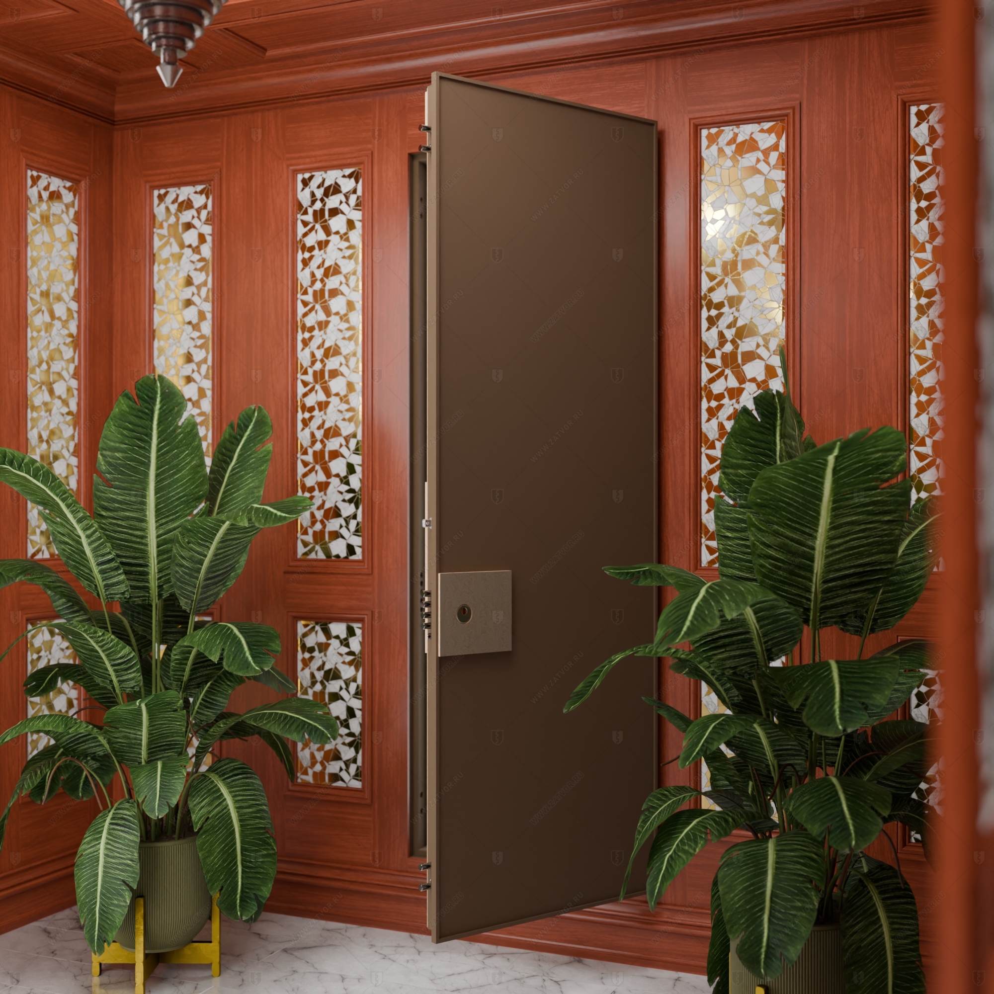 Скрытая (потайная) дверь "Электра" БАСТИОН-1 с технологической облицовкой_5