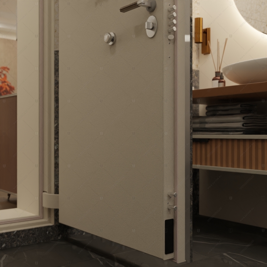 Скрытая (потайная) бронированная дверь "Кронос" БАСТИОН-3 с наружной панелью из керамической плитки_11