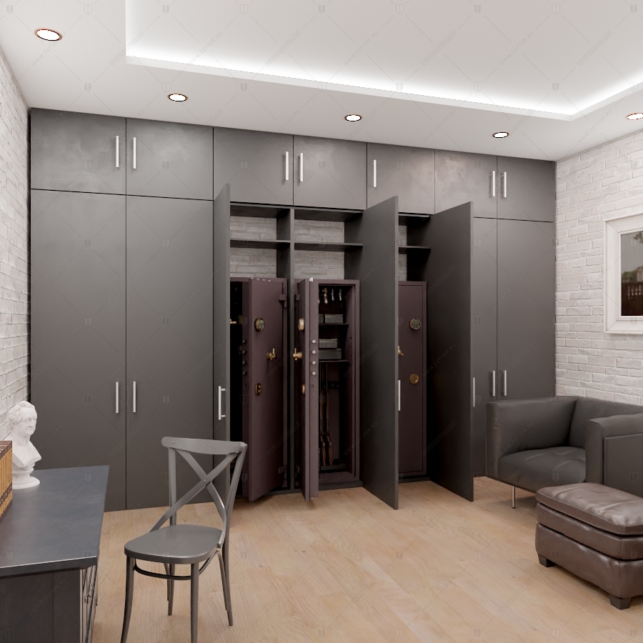 Оружейный взломостойкий сейф Аквилон в хранилище (I класс)_7