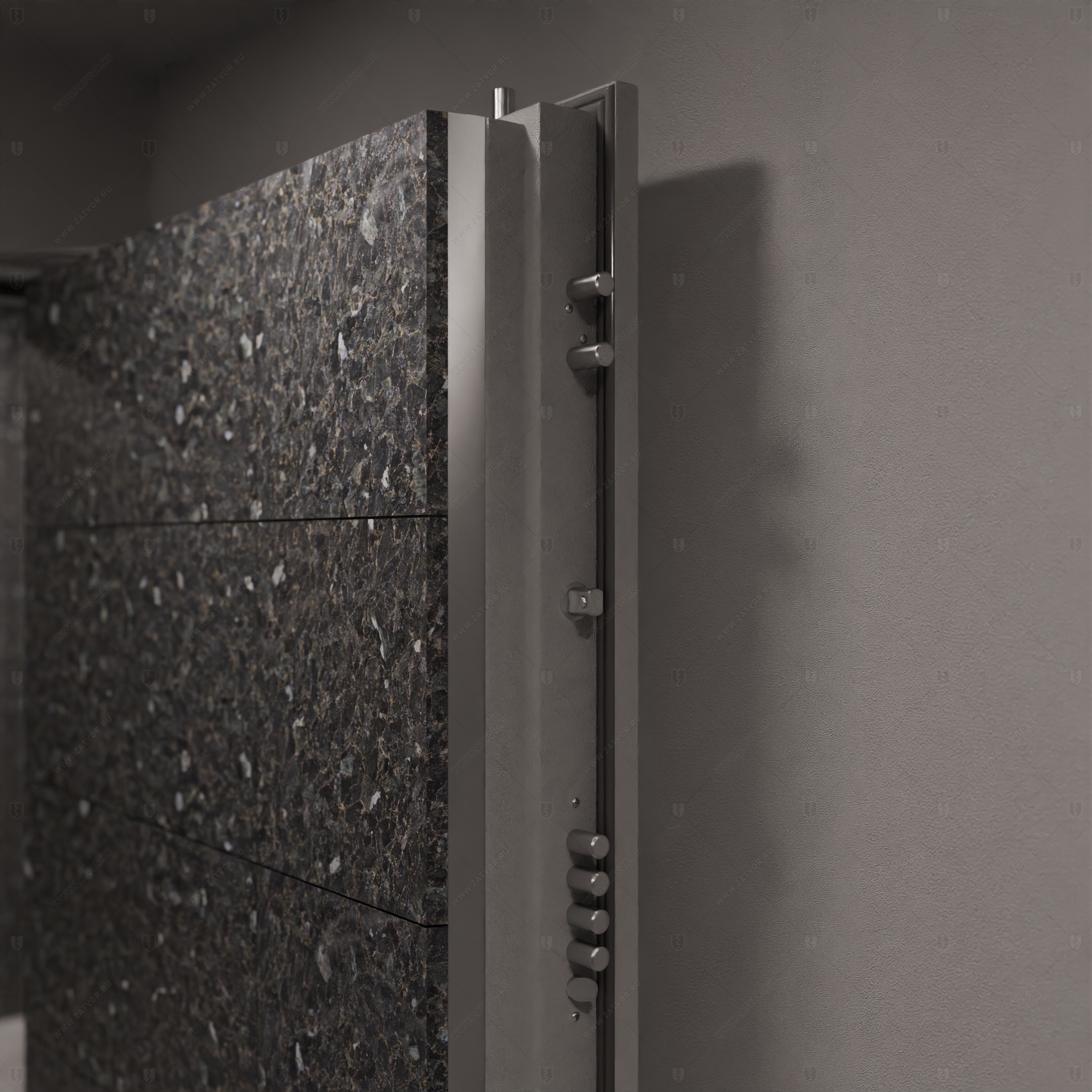 Скрытая (потайная) взломостойкая дверь "Гоплодам" БАСТИОН-1 с наружной панелью из керамической плитки_6