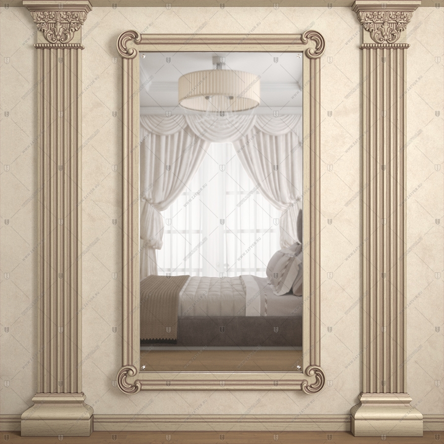 Комплект из двух дверей: Внутренняя дверь "Афон" БАСТИОН-3 и скрытая дверь "Омикрон" СуперЛюкс с наружной панелью из зеркала_2