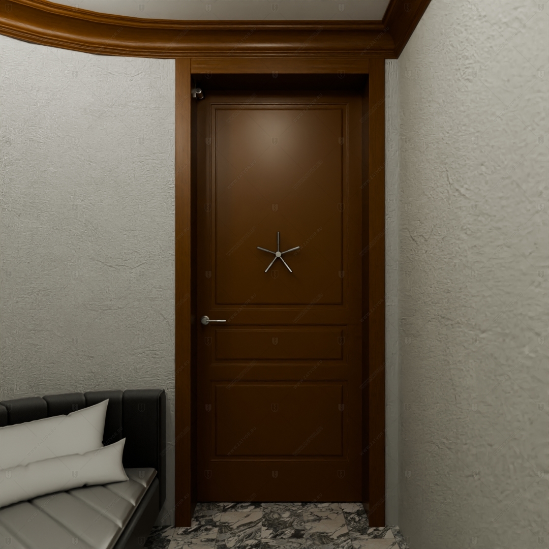 Скрытая дверь "Пеоней" БАСТИОН-1 с панелью в виде книжного шкафа_3