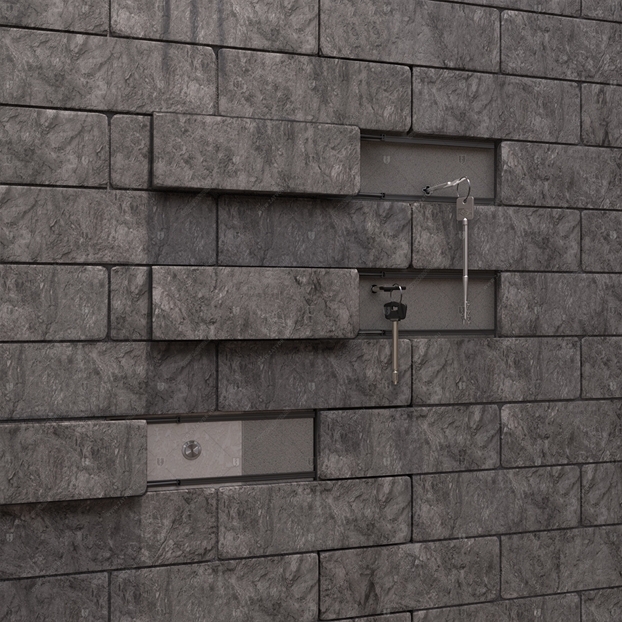 Потайная дверь "Рет" БАСТИОН-3, облицованная кирпичом _14