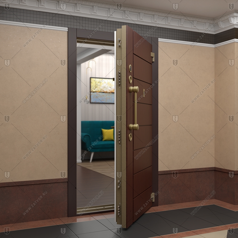 Пожаростойкая бронированная входная дверь "Элент" БАСТИОН-3 BR4 EIS60_6