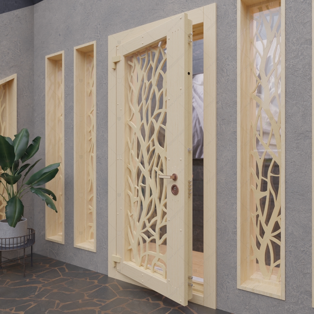 Взломостойкая входная дверь "Тейя" БАСТИОН-1 со стеклом и решеткой_5