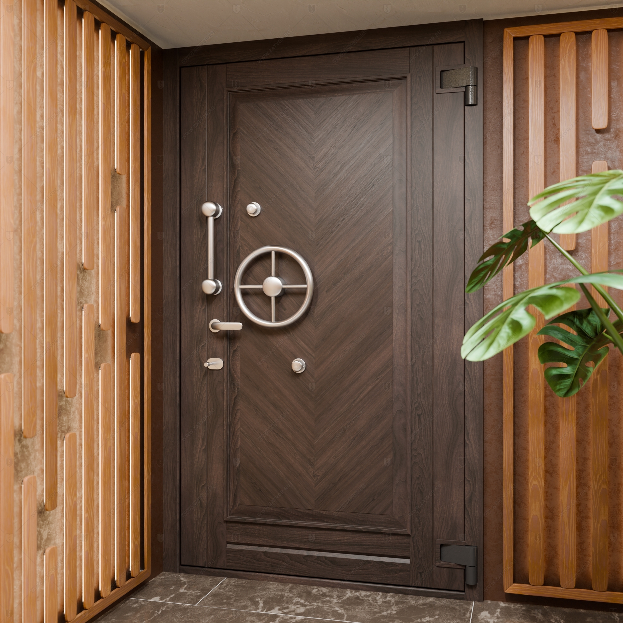 Пожаростойкая бронированная внутренняя стальная дверь "Акесид" БАСТИОН-8_5