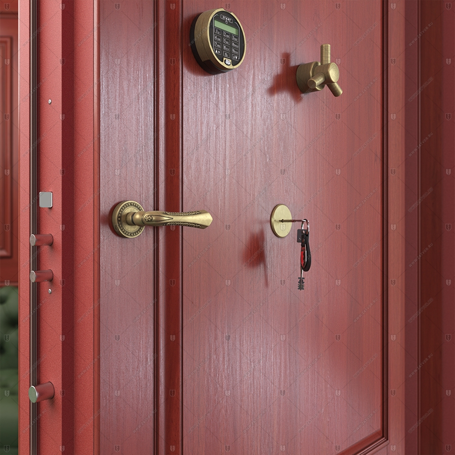 Комплект из двух дверей: Внутренняя дверь "Афон" БАСТИОН-3 и скрытая дверь "Омикрон" СуперЛюкс с наружной панелью из зеркала_11