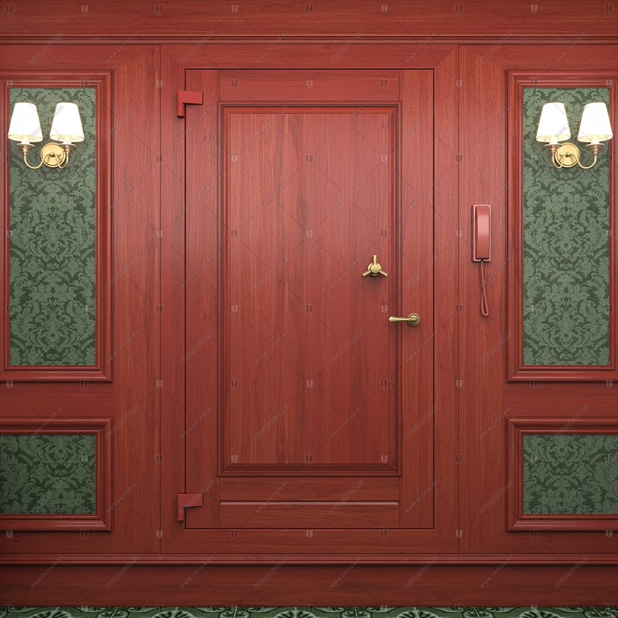 Комплект из двух дверей: Внутренняя дверь "Афон" БАСТИОН-3 и скрытая дверь "Омикрон" СуперЛюкс с наружной панелью из зеркала_3