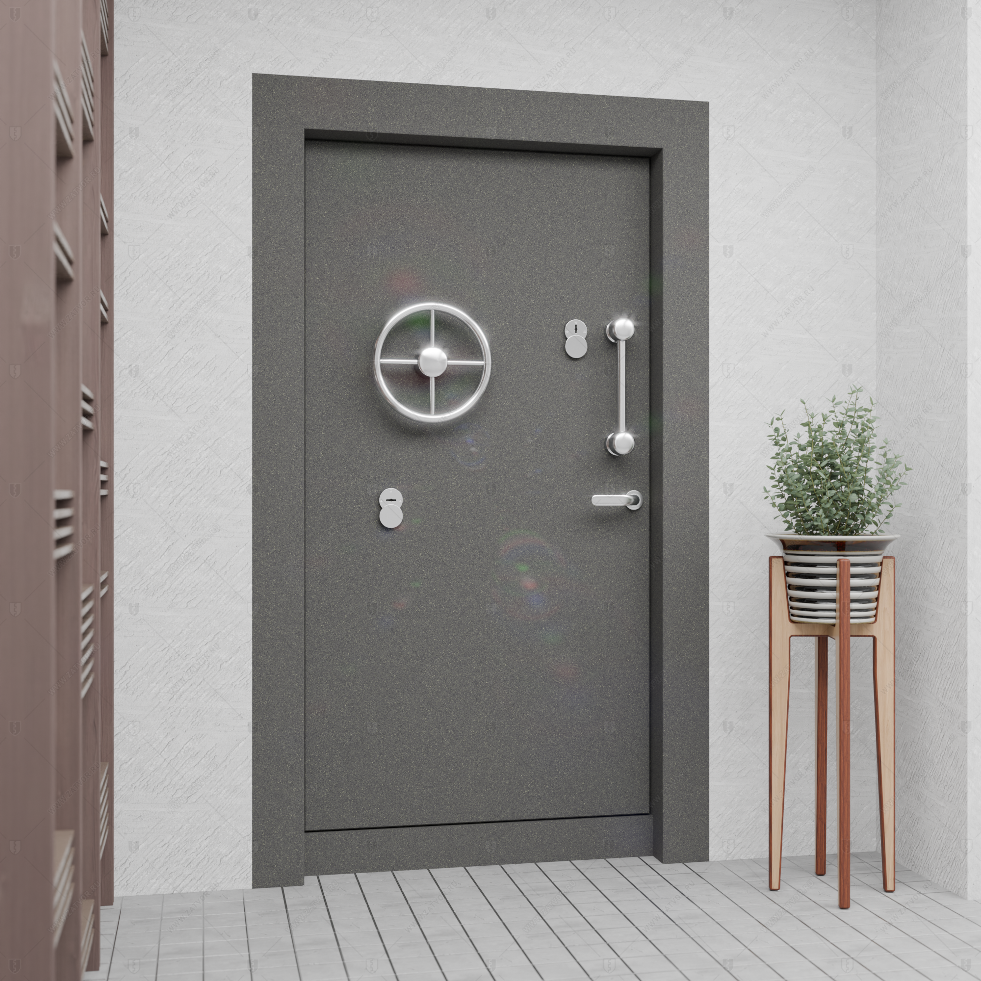 Пожаростойкая бронированная внутренняя стальная дверь "Галена" БАСТИОН-7_4