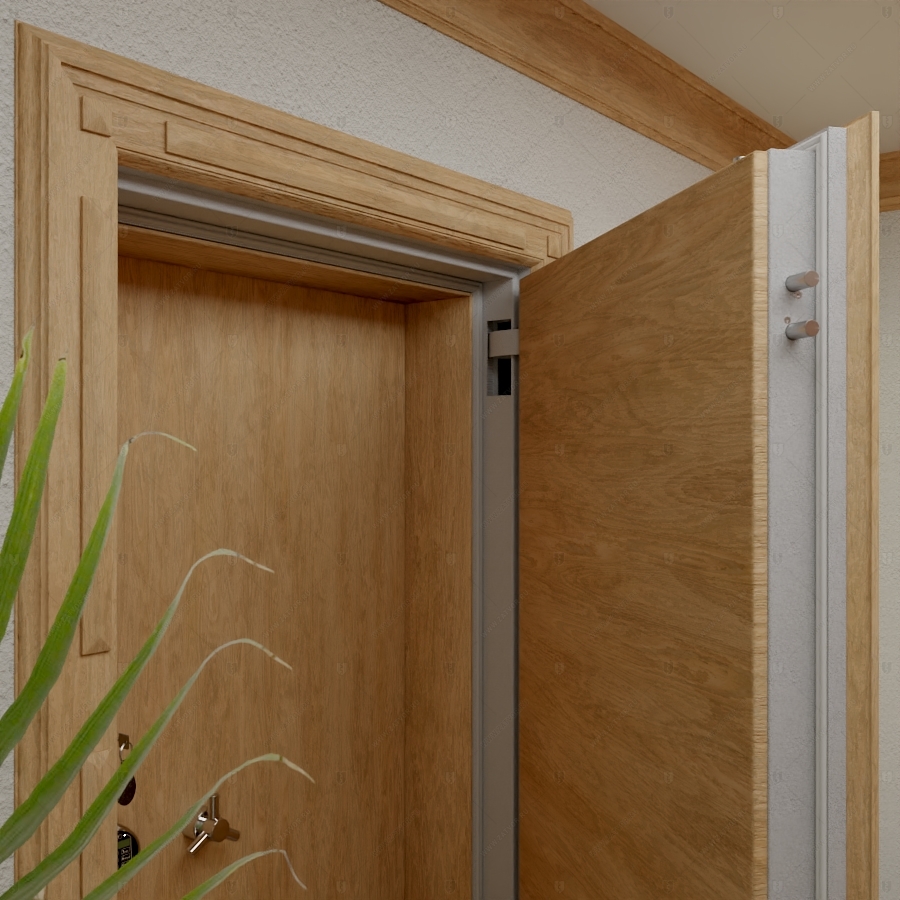 Комплект из двух дверей: Внутренняя дверь "Тифей" БАСТИОН-3 и скрытая дверь "Фита" СуперЛюкс с наружной панелью из зеркала_9