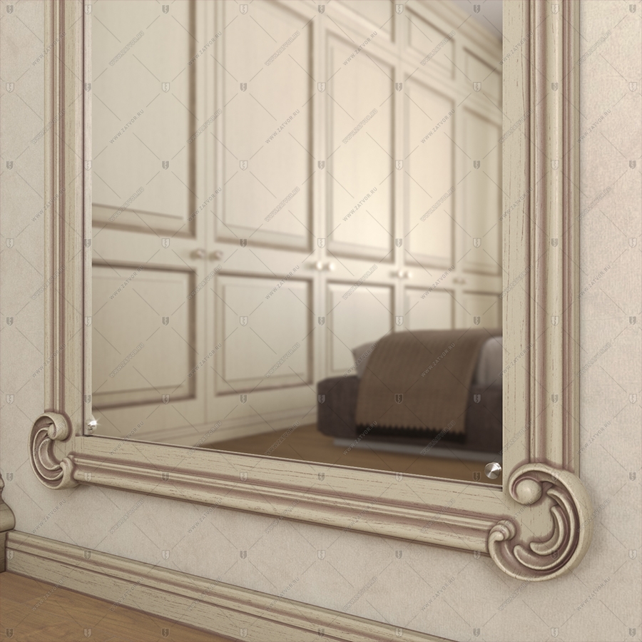 Комплект из двух дверей: Внутренняя дверь "Афон" БАСТИОН-3 и скрытая дверь "Омикрон" СуперЛюкс с наружной панелью из зеркала_16