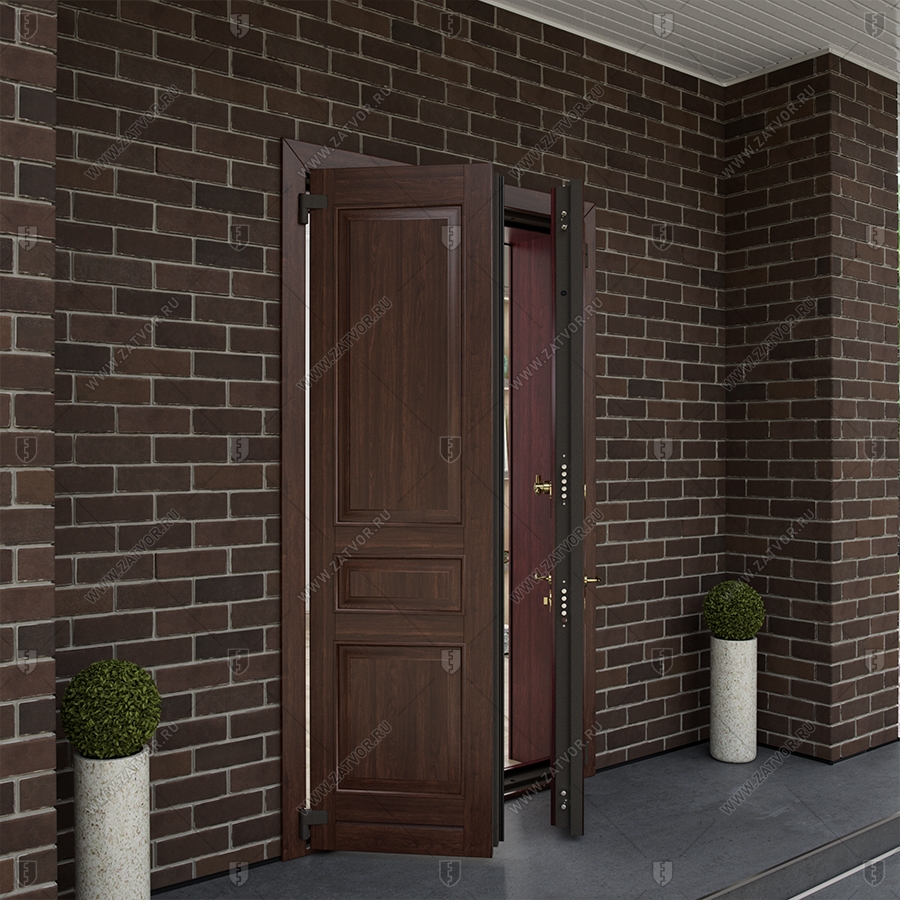 Двустворчатая входная дверь "Метида" БАСТИОН-2_6