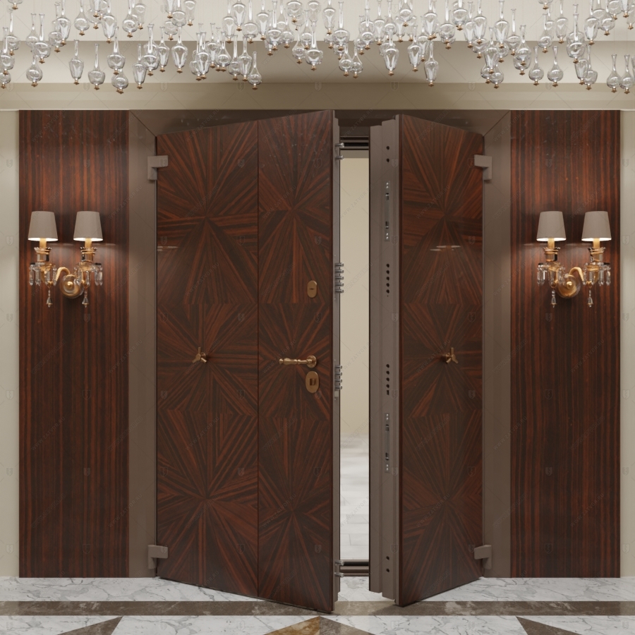 Двустворчатая пулестойкая входная дверь "Криос" БАСТИОН-3 BR4_7