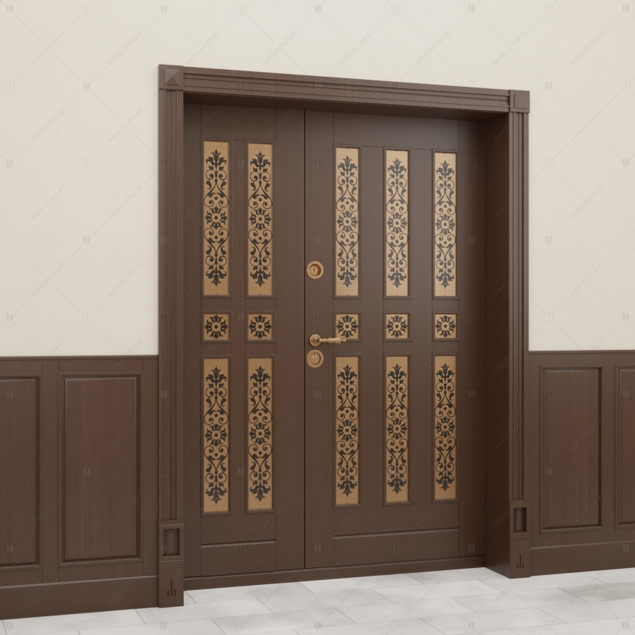 Двустворчатая пулестойкая входная дверь "Криос" БАСТИОН-3 BR4_4