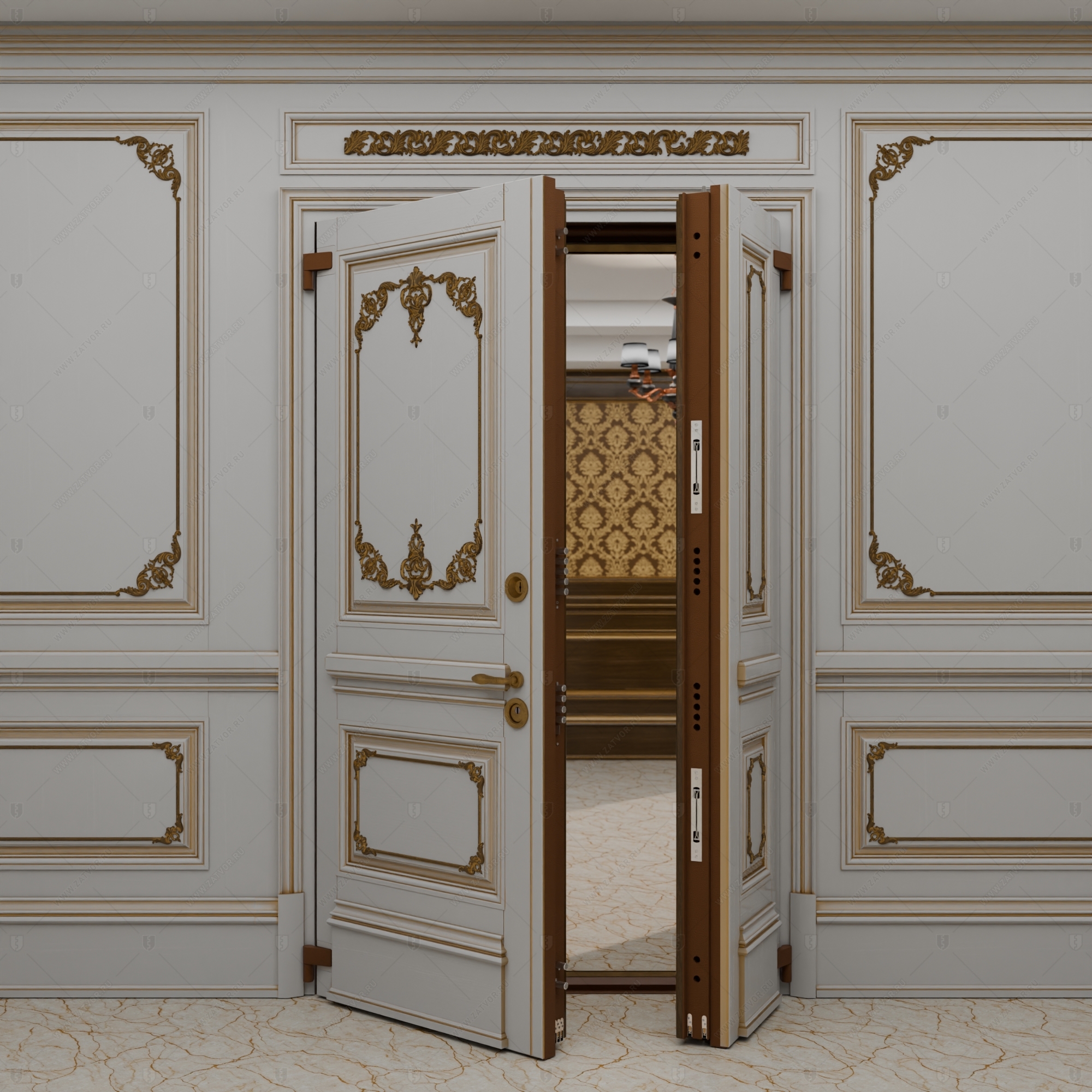 Двустворчатая пулестойкая входная дверь "Илиада" БАСТИОН-3 BR4_4