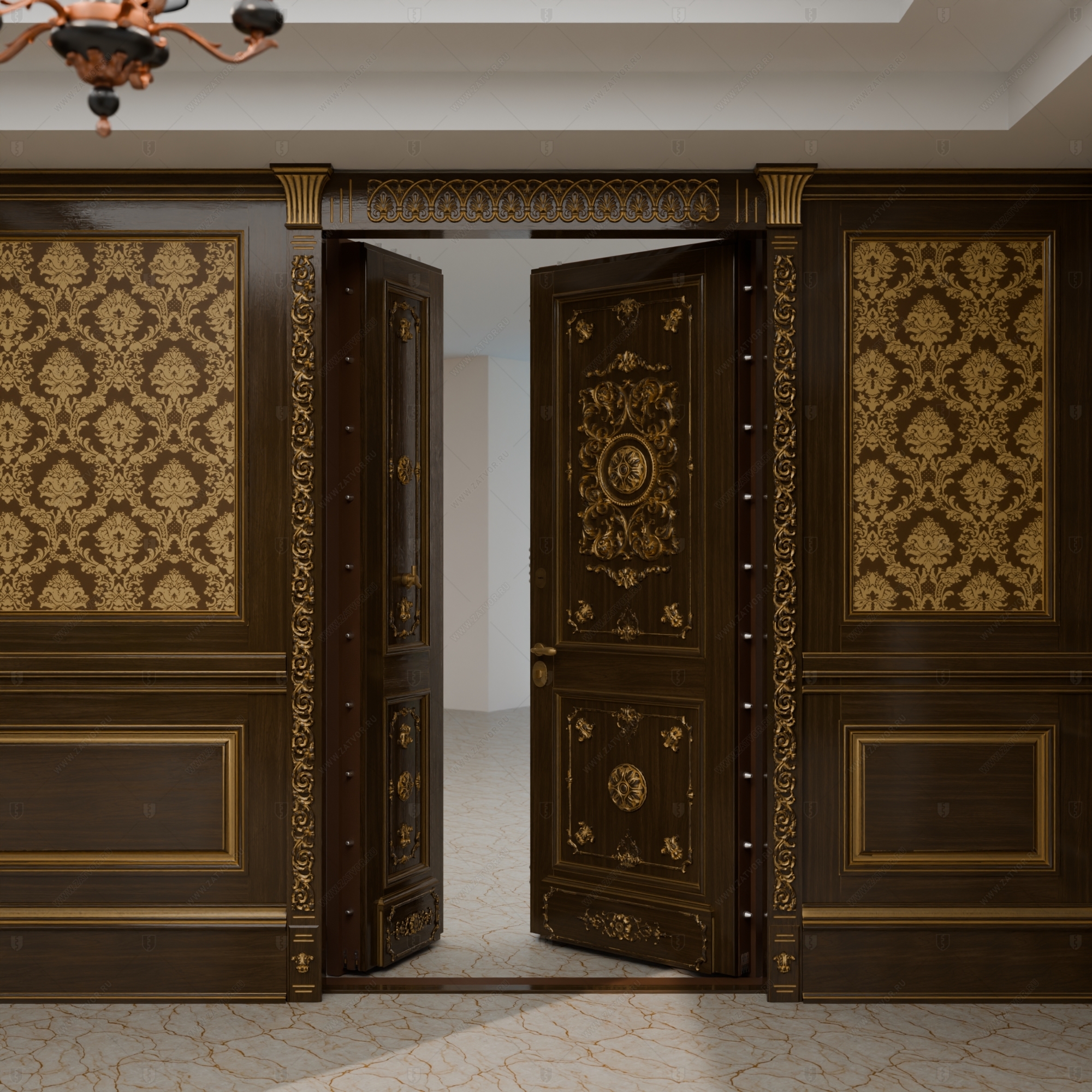 Двустворчатая пулестойкая входная дверь "Илиада" БАСТИОН-3 BR4_5