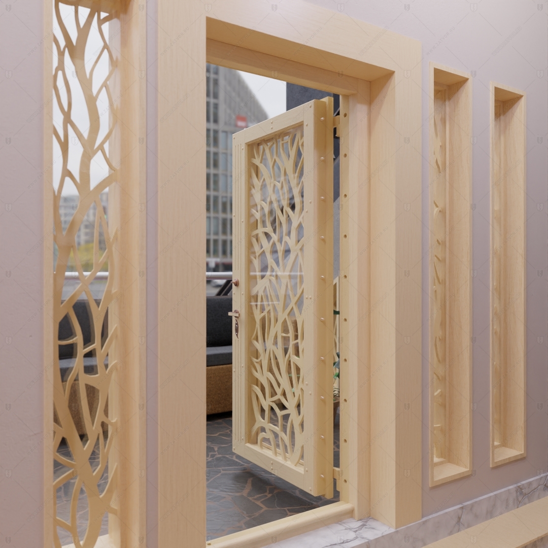 Взломостойкая входная дверь "Тейя" БАСТИОН-1 со стеклом и решеткой_8