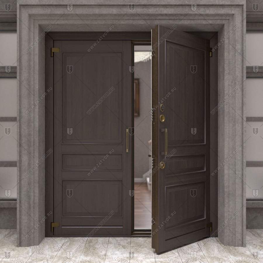 Двустворчатая входная дверь "Паллант" БАСТИОН-3_6