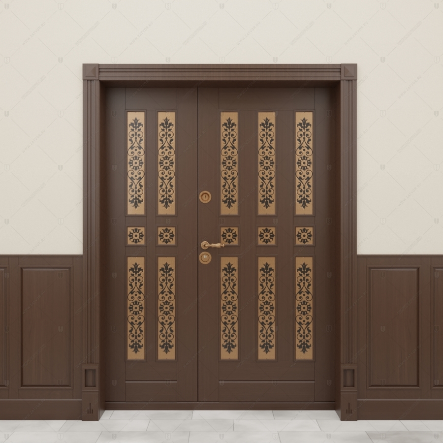 Двустворчатая пулестойкая входная дверь "Криос" БАСТИОН-3 BR4_2