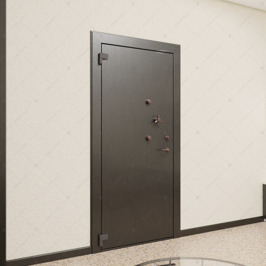 Комплект из двух дверей: пожаростойкая внутренняя дверь "Лахеса" БАСТИОН-3 и выкатной книжный шкаф с полками_5