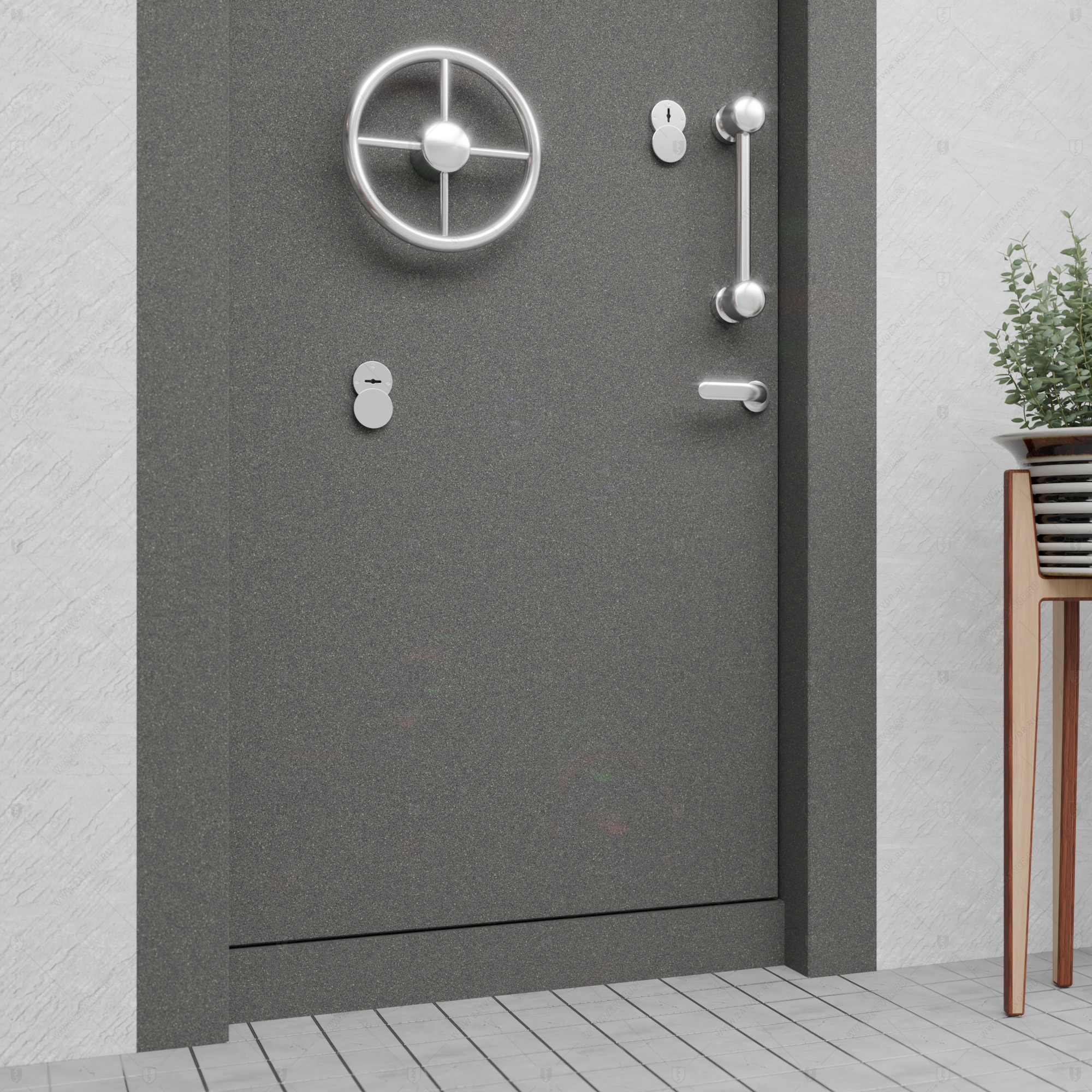 Пожаростойкая бронированная внутренняя стальная дверь "Галена" БАСТИОН-7_9