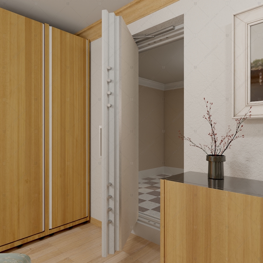 Потайная пулестойкая дверь "Милин" БАСТИОН-3 с облицовкой в цвет стены_6