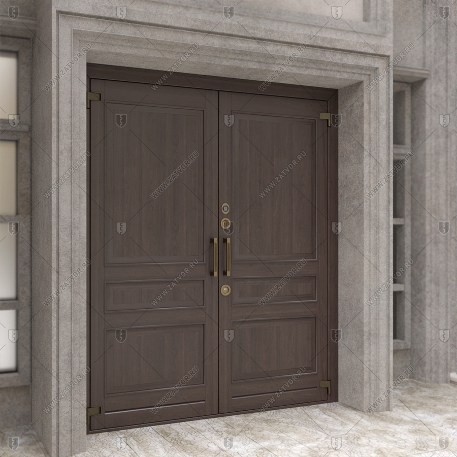 Двустворчатая входная дверь "Паллант" БАСТИОН-3_4