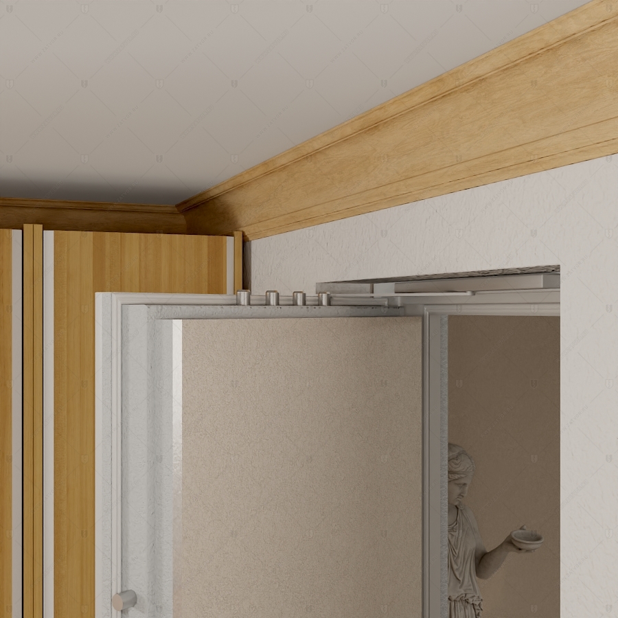 Потайная пулестойкая дверь "Милин" БАСТИОН-3 с облицовкой в цвет стены_10