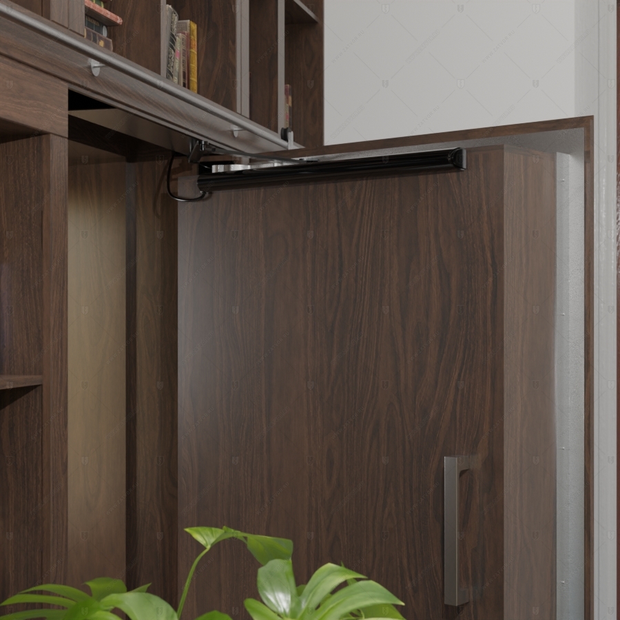 Скрытая дверь "Аргос" СуперЛюкс с панелью в виде книжного шкафа_12