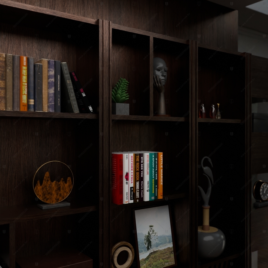 Шкаф распашной на колесах в составе мебельной "стенки"_5